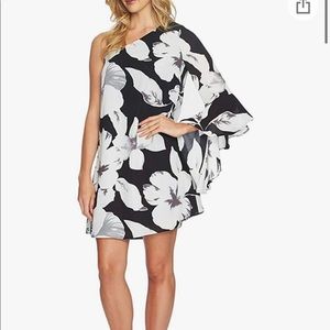 Women Floral-print One-shoulder Party Shift Dress